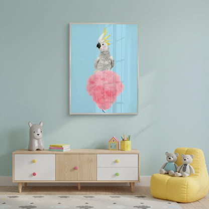Cockatoo Bird on Cotton Candy - Fine Art