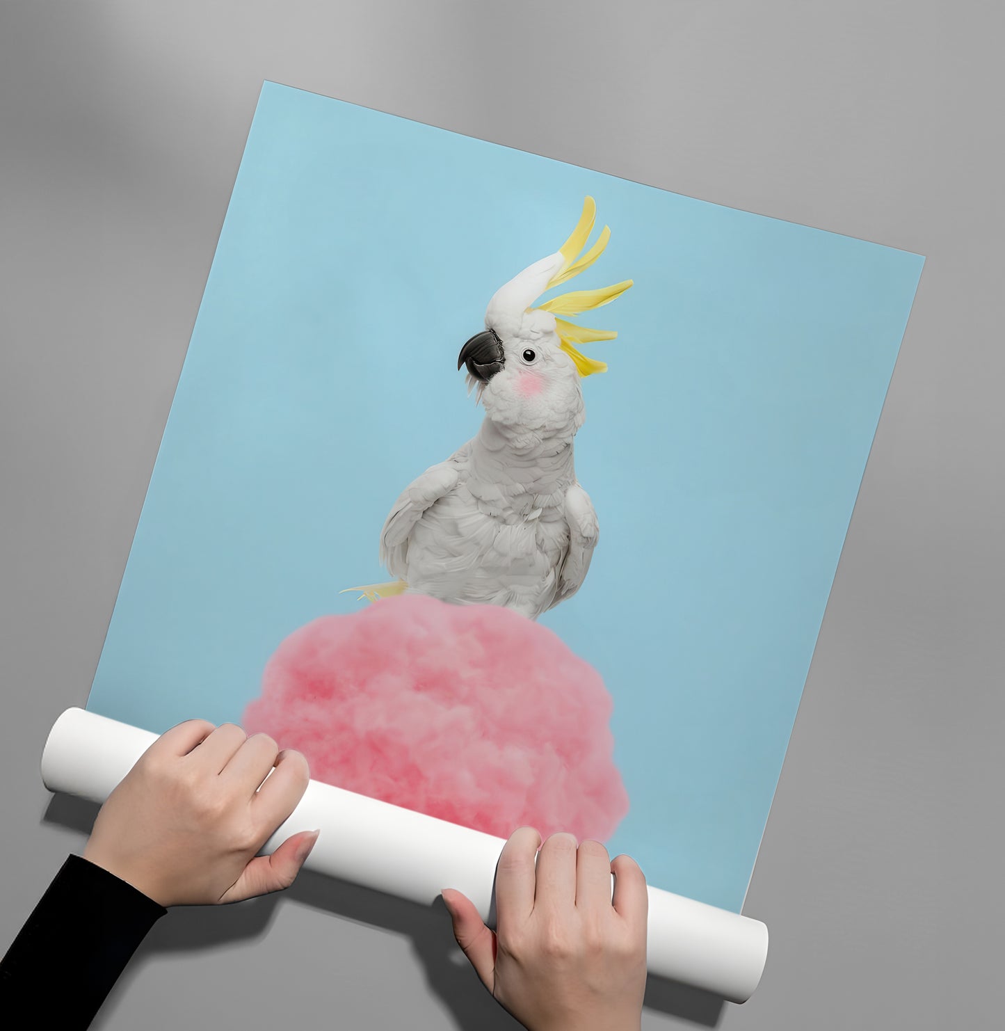 2Cockatoo Bird on Cotton Candy - Poster