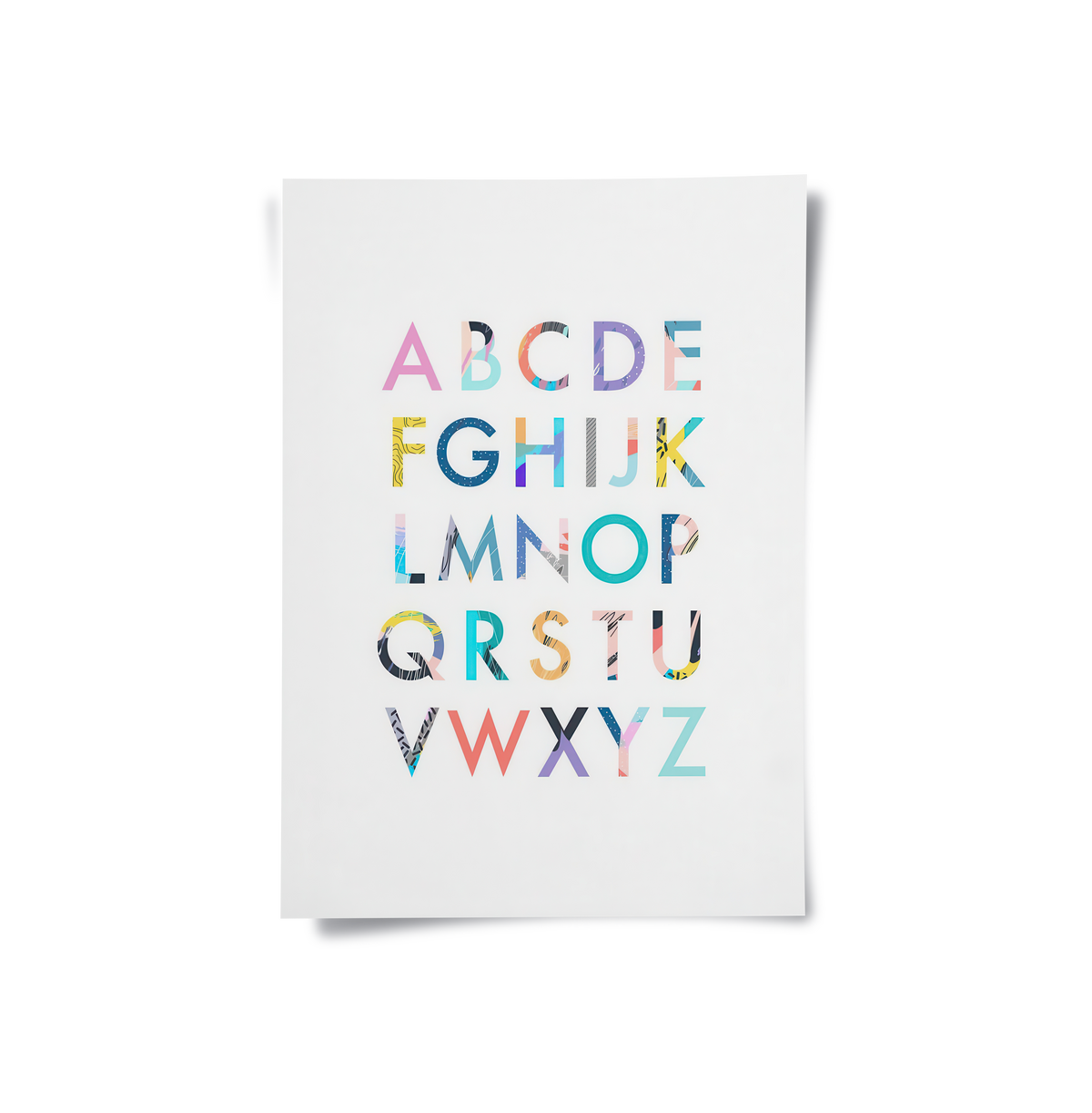 Alphabet Line Colorful Colorful Alphabet - Poster - Jasmineart.ae