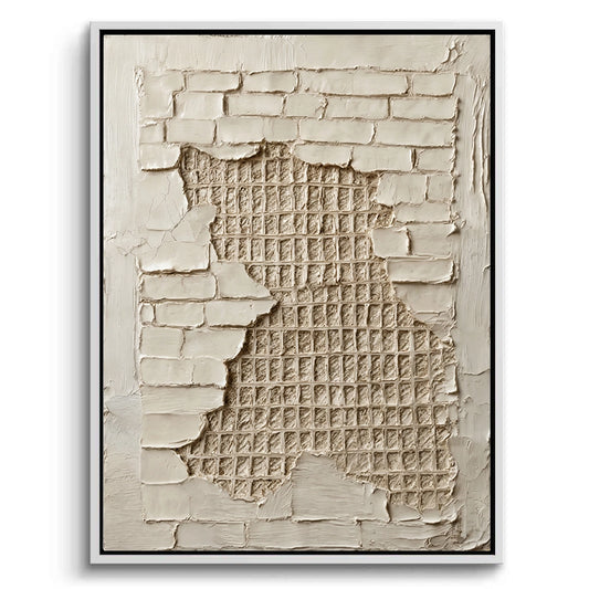 Concrete mesh wall art featuring industrial texture and minimalist grid pattern, perfect for modern UAE home decor.