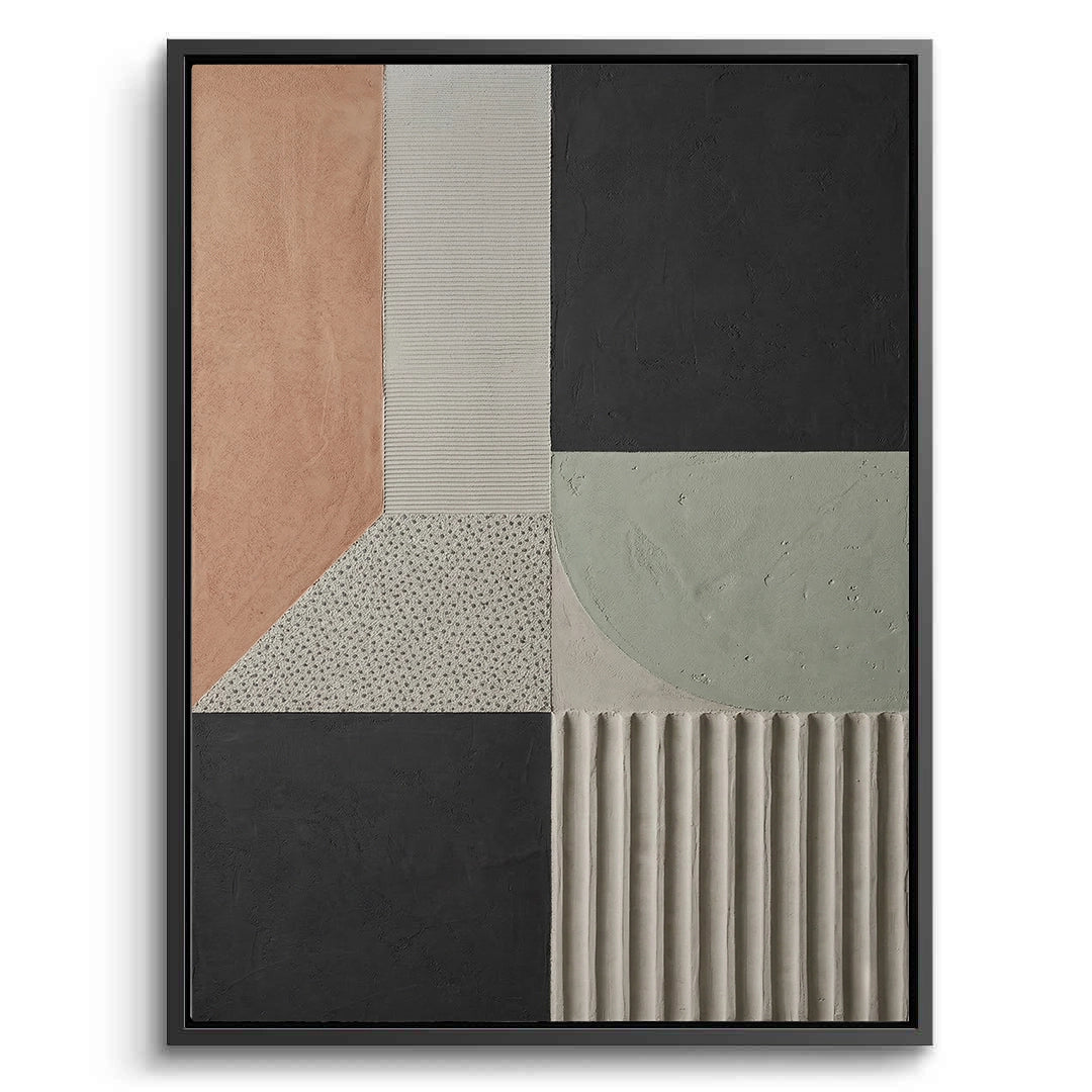 2Concrete rhythm wall art with abstract textured patterns and neutral tones, perfect for modern UAE home decor