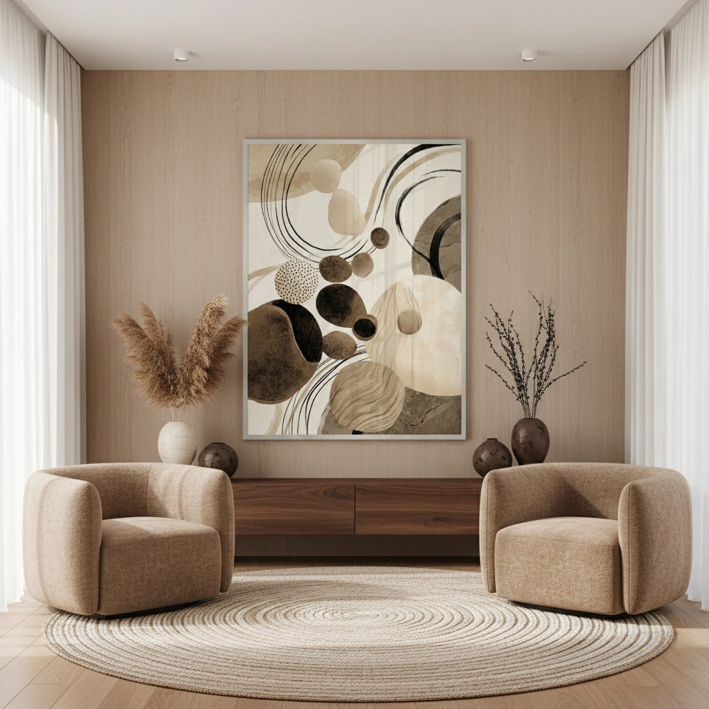 2Contemporary Abstract Earth Tone - Fine Art