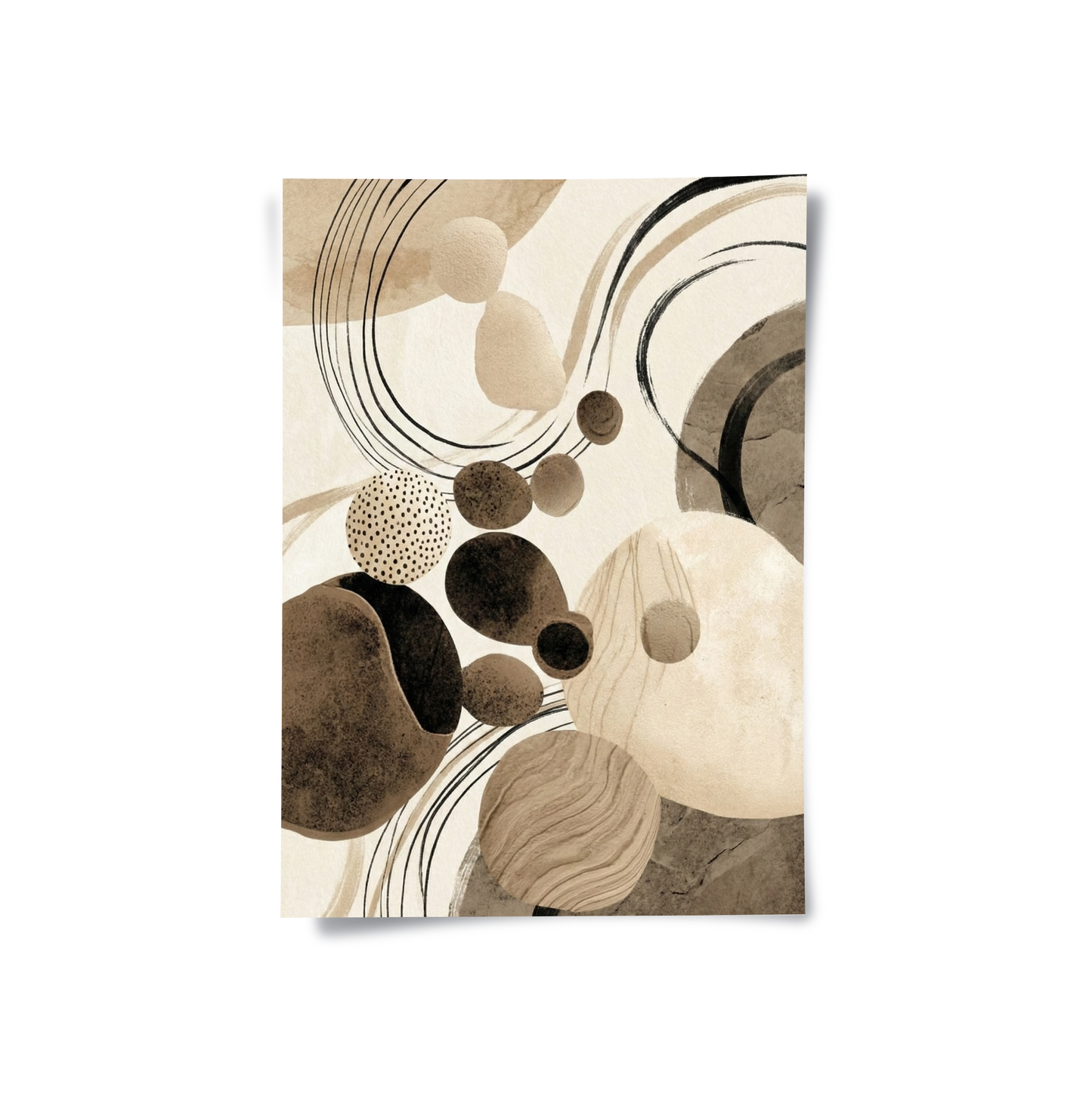 2Contemporary Abstract Earth Tone - Poster