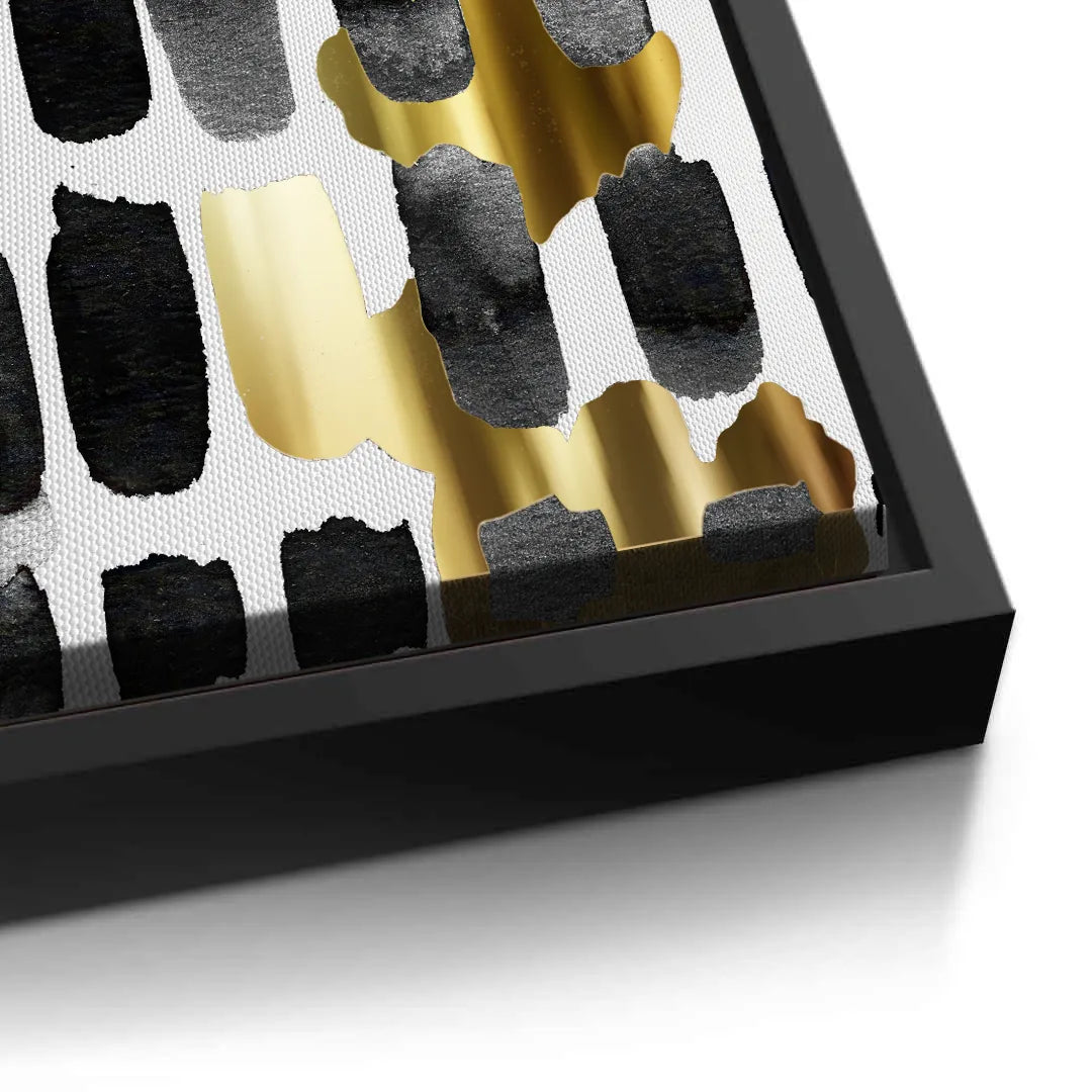 Contemporary Black and Gold - Canvas - Jasmineart.ae