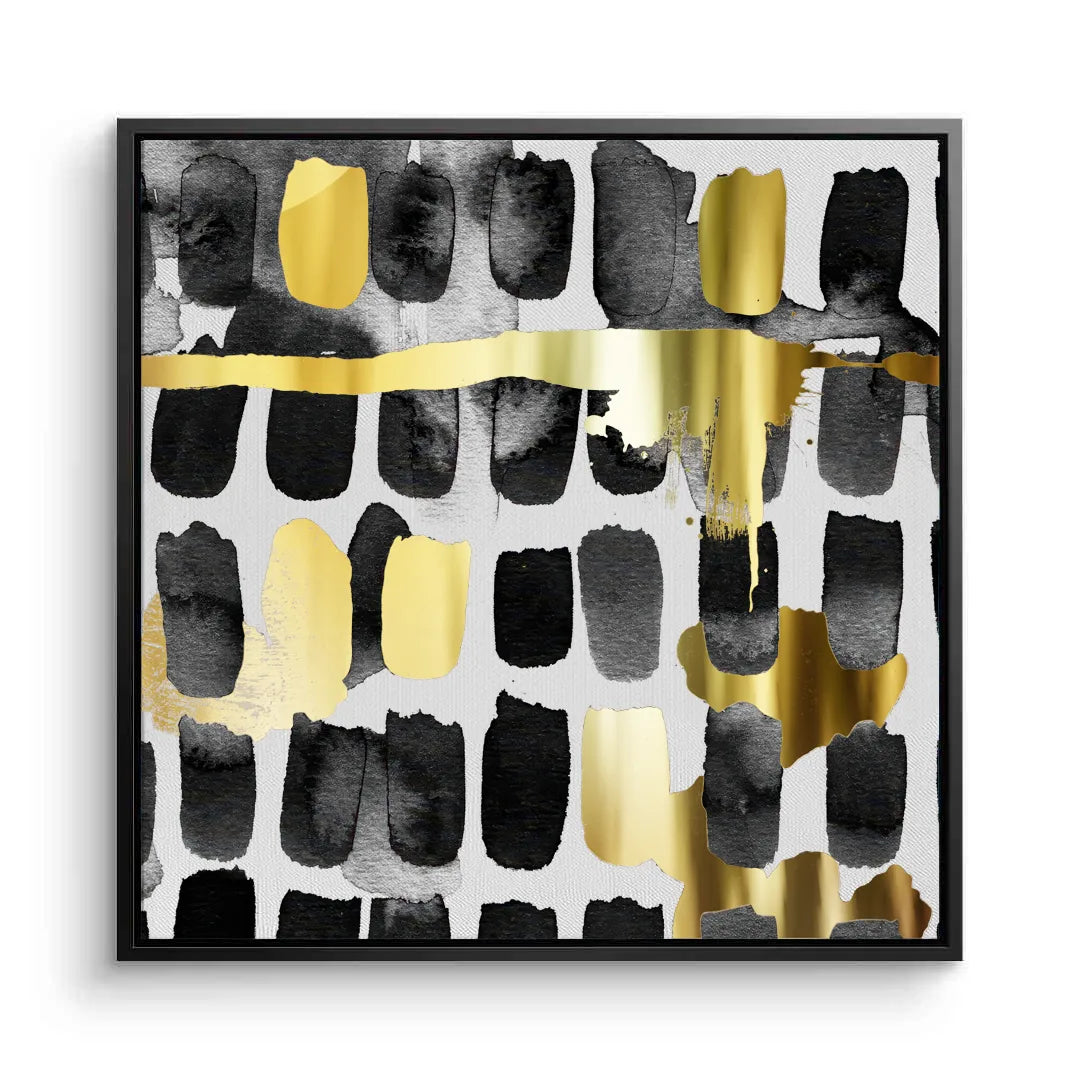 Contemporary Black and Gold - Canvas - Jasmineart.ae