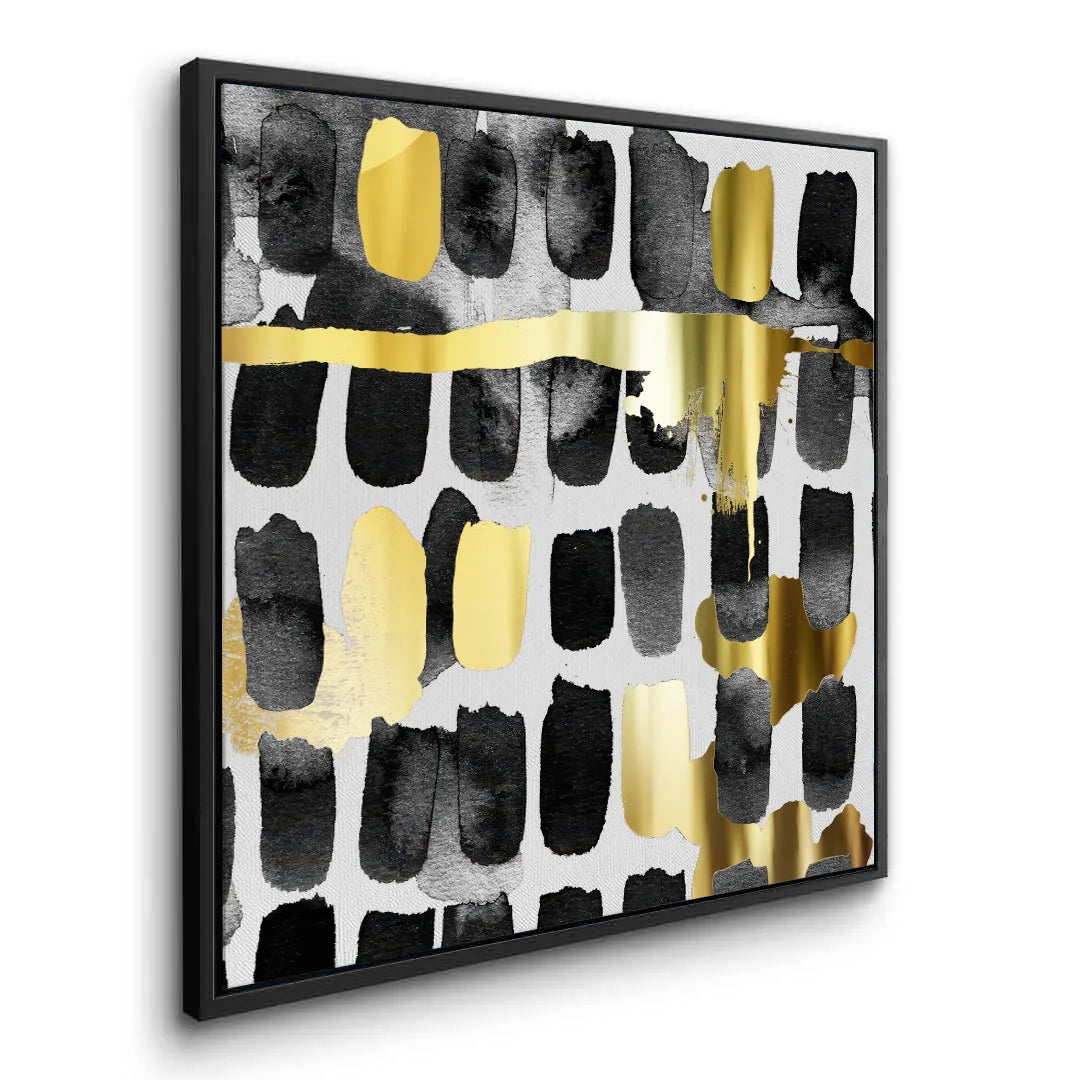 Contemporary Black and Gold - Canvas - Jasmineart.ae