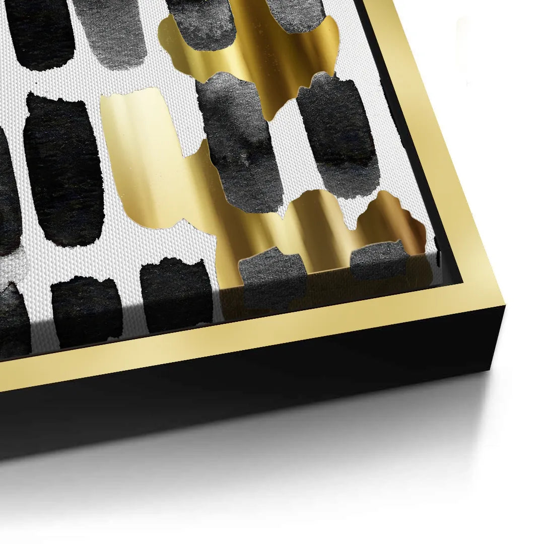 Contemporary Black and Gold - Canvas - Jasmineart.ae