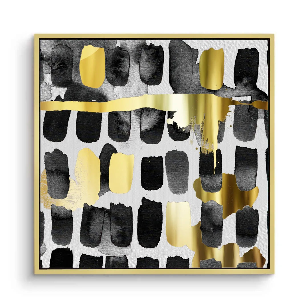 Contemporary Black and Gold - Canvas - Jasmineart.ae
