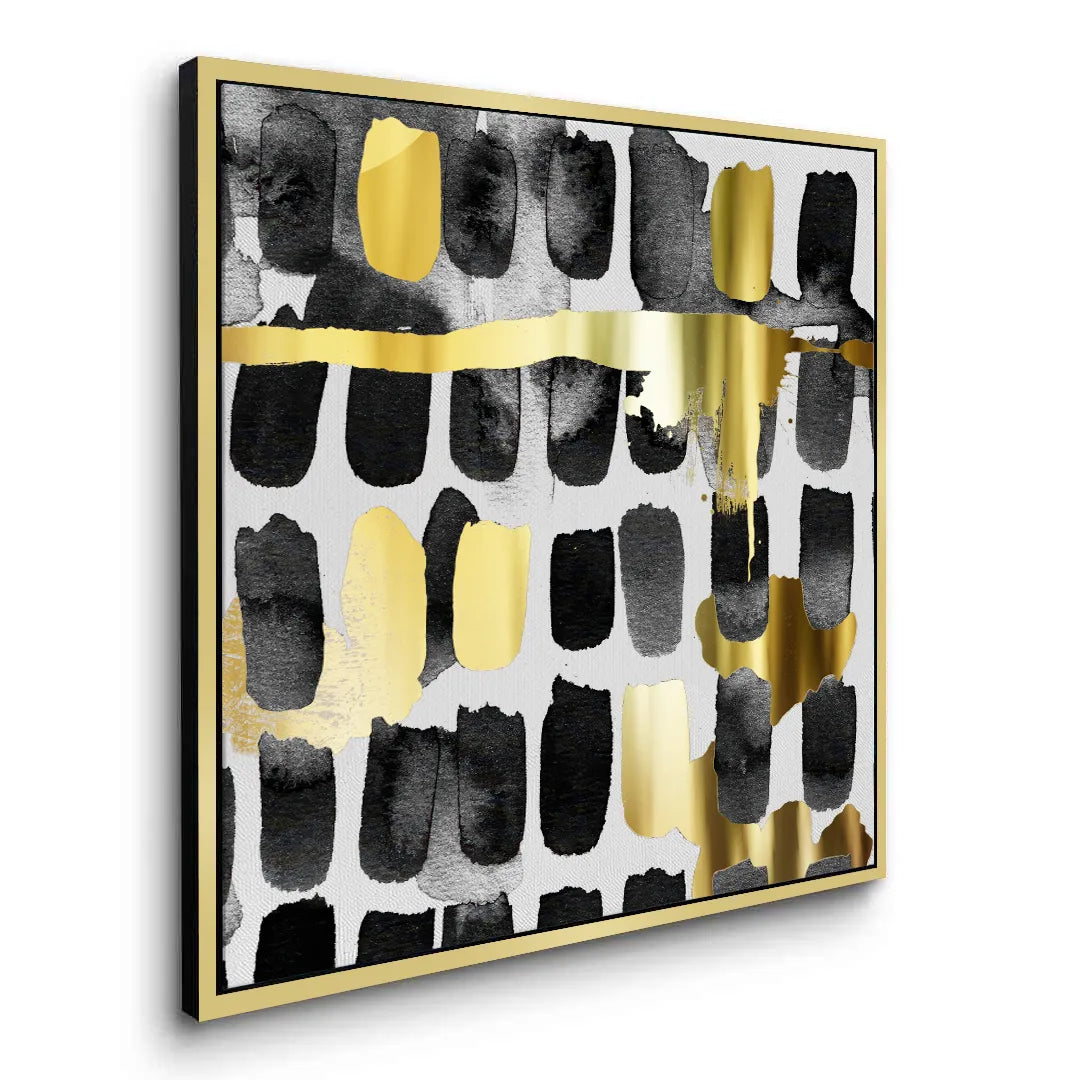 Contemporary Black and Gold - Canvas - Jasmineart.ae