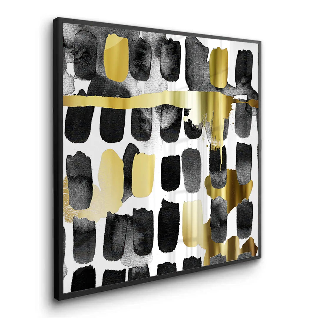 2Contemporary Black and Gold - Fine Art