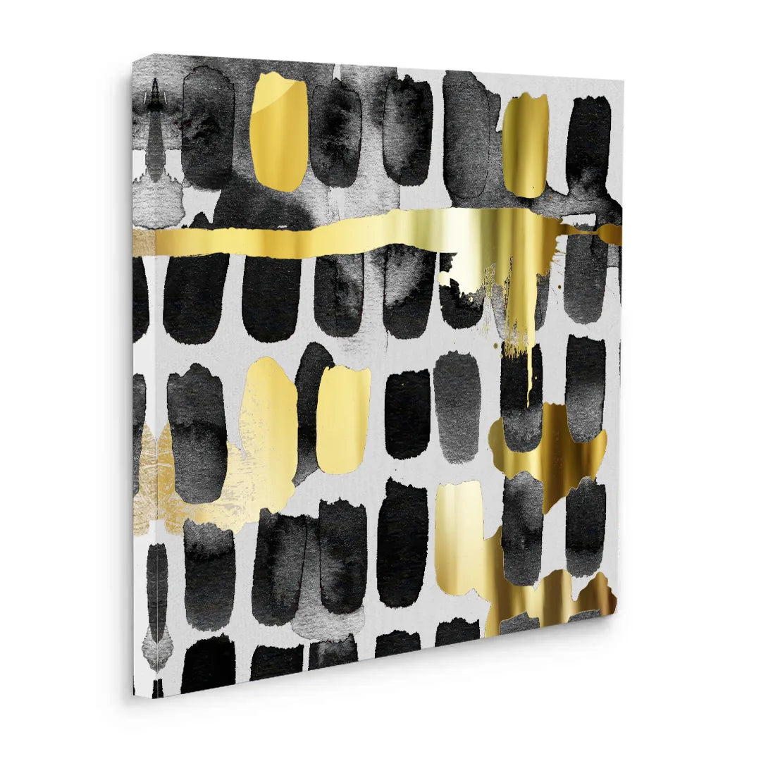 Contemporary Black and Gold - Canvas - Jasmineart.ae