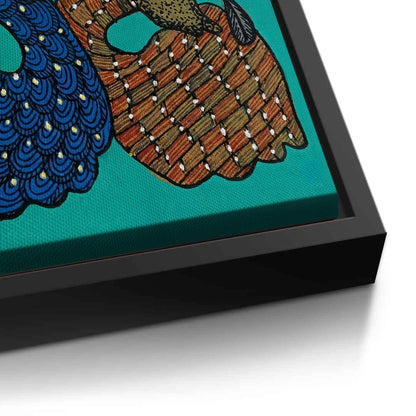 Contemporary Blue and Brown Deer - Canvas