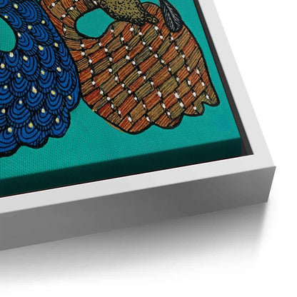 Contemporary Blue and Brown Deer - Canvas