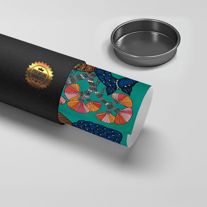 Contemporary Blue and Brown Deer - Poster