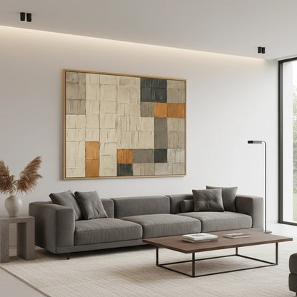 Contemporary Earthy Grid Painting #CEGR550