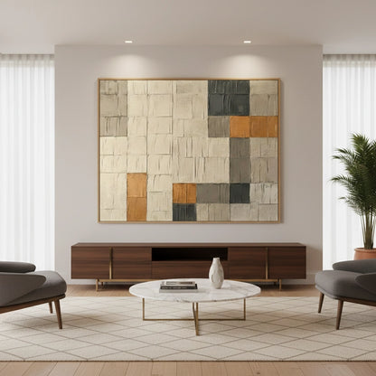 Contemporary Earthy Grid Painting #CEGR550