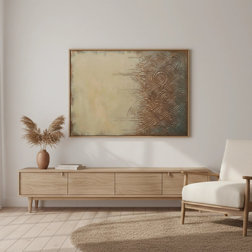 2Contemporary Metallic Maze Painting #CMMA550