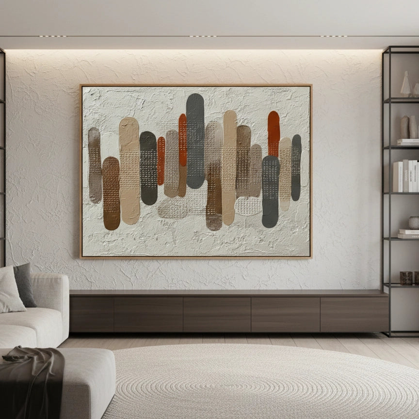 2Contemporary Mid-Century Shape Painting #CMSH550