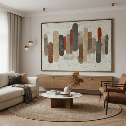 Contemporary Mid-Century Shape Painting #CMSH550