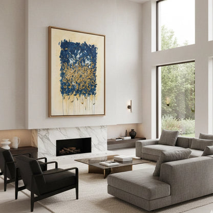 Contemporary Midnight Bloom Painting #CMBL550