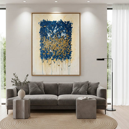 Contemporary Midnight Bloom Painting #CMBL550