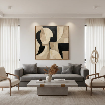 Contemporary Neutral Cubist Painting #CNCU110