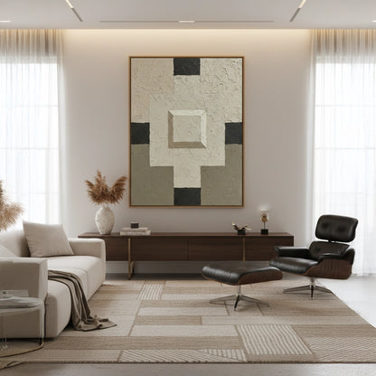 Contemporary Neutral Mosaic Painting #CNMO550