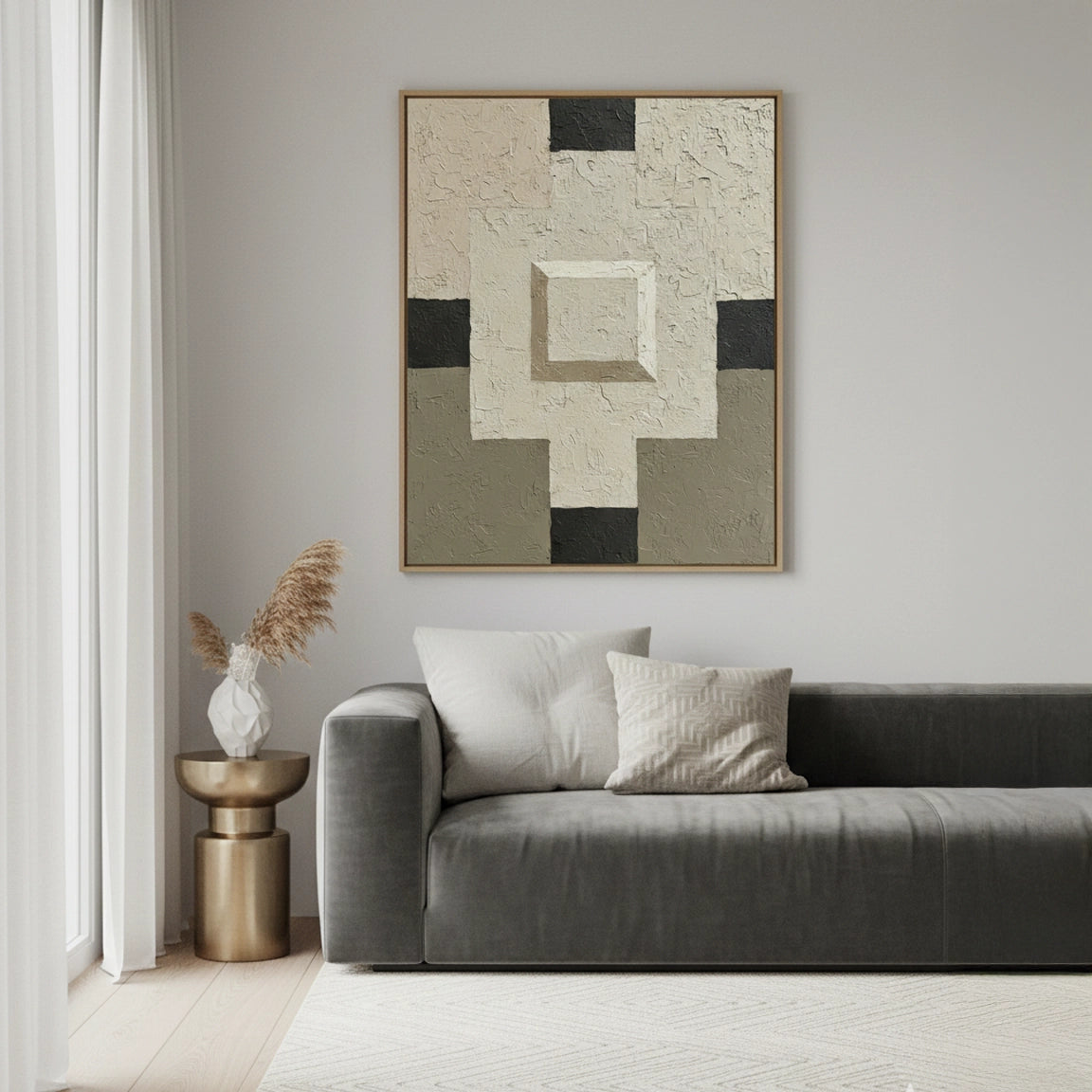 2Contemporary Neutral Mosaic Painting #CNMO550