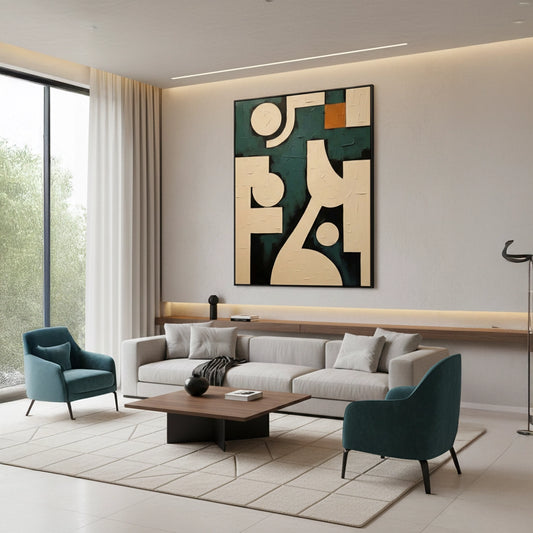 Contemporary Orange Accent Painting #COAC550