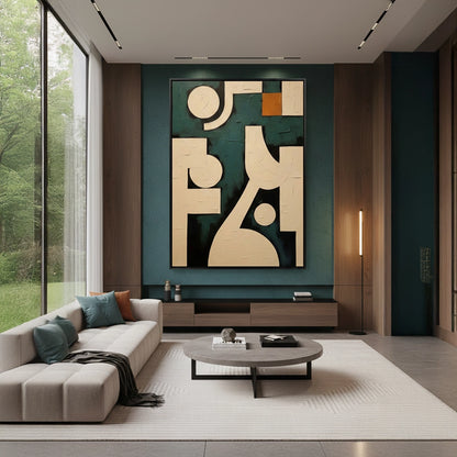 Contemporary Orange Accent Painting #COAC550