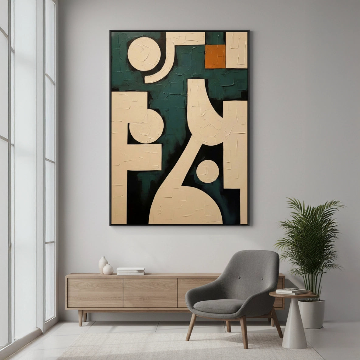 2Contemporary Orange Accent Painting #COAC550