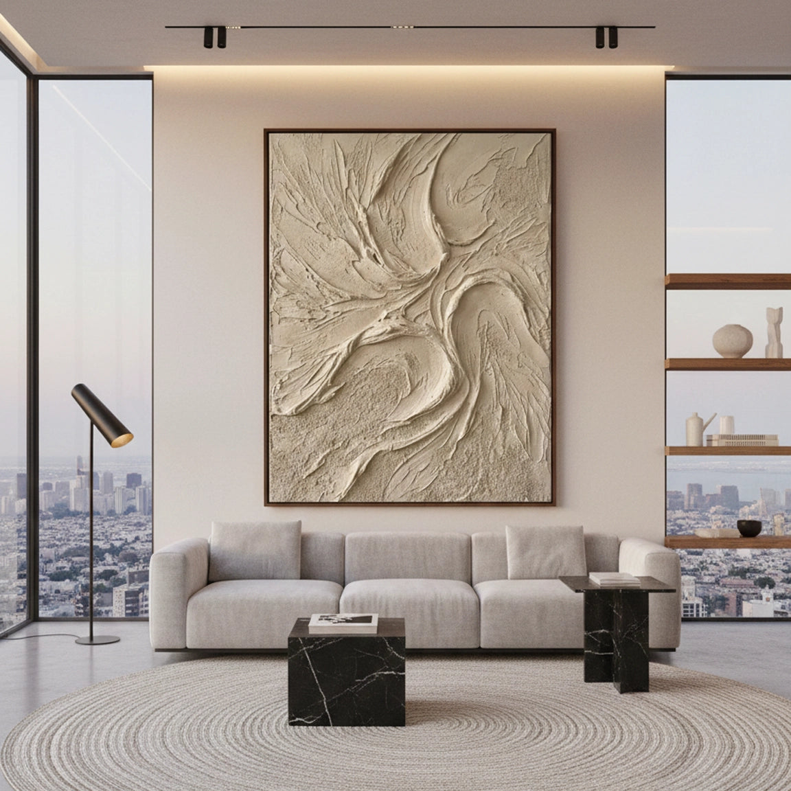 2Contemporary Sculpted Dune Painting #CSDU550