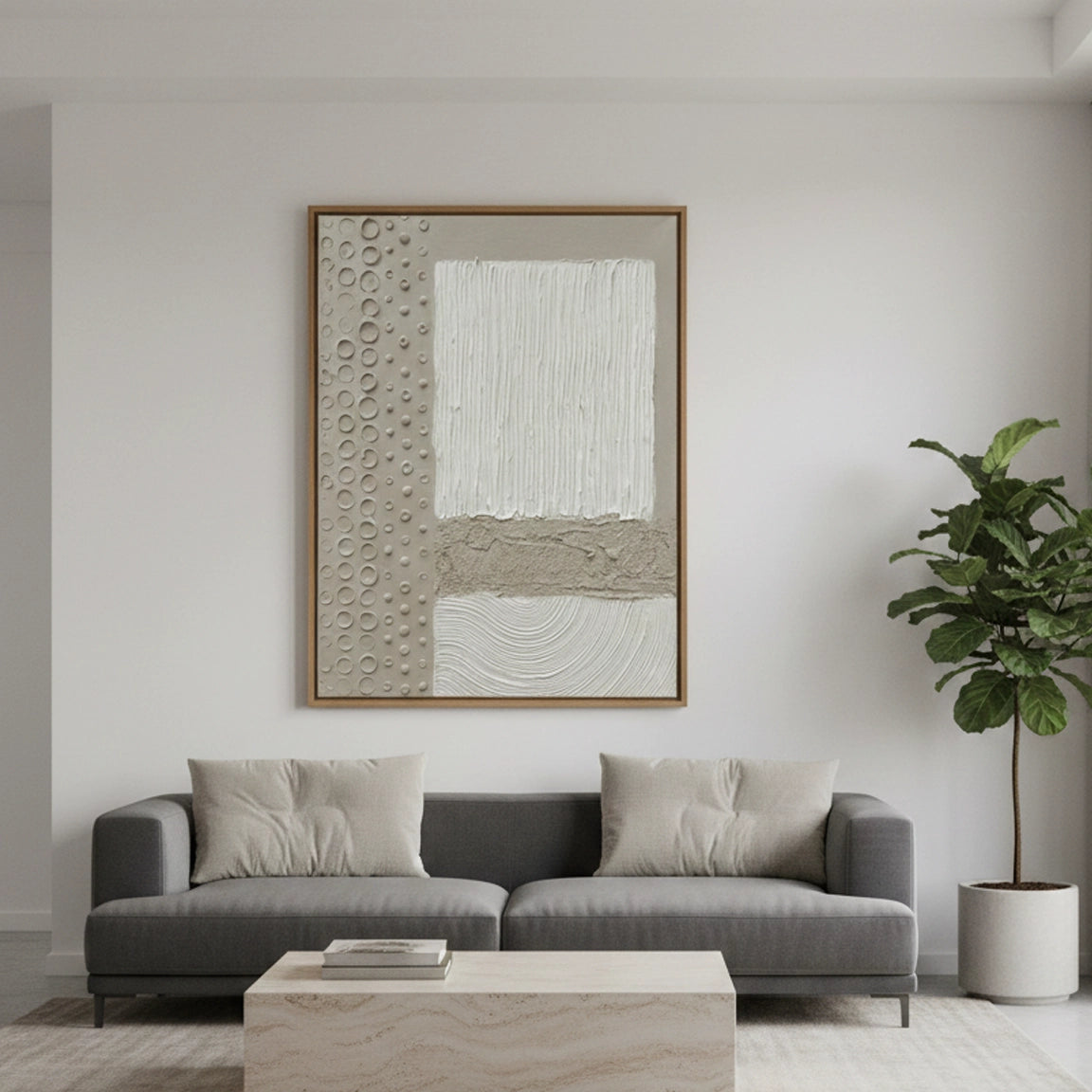 2Contemporary Stamped Abstract Painting #CSAB550
