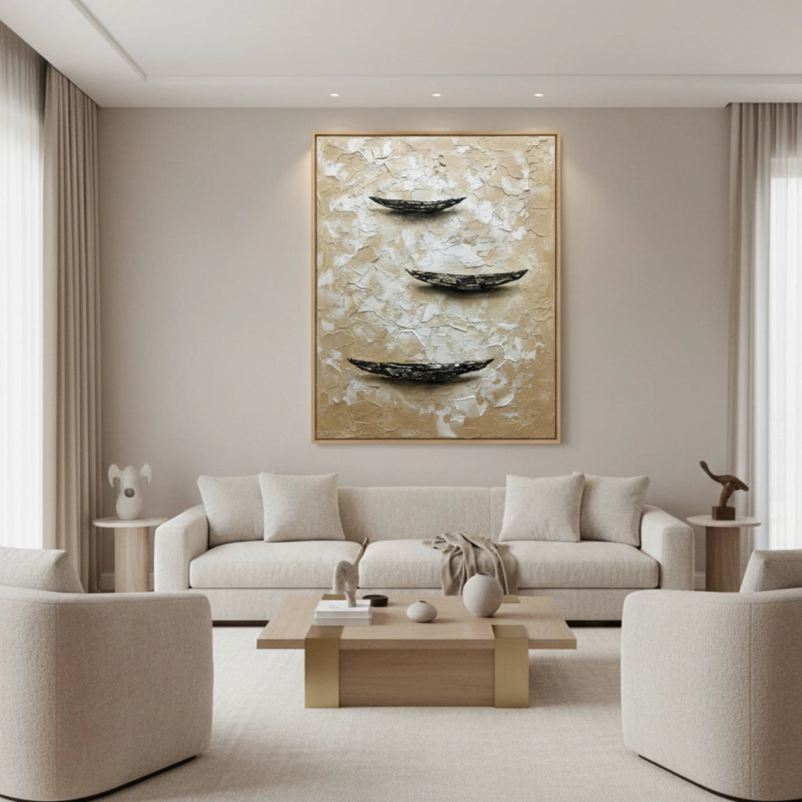 2Contemporary Wabi-Sabi Nautical Painting #CWNA550