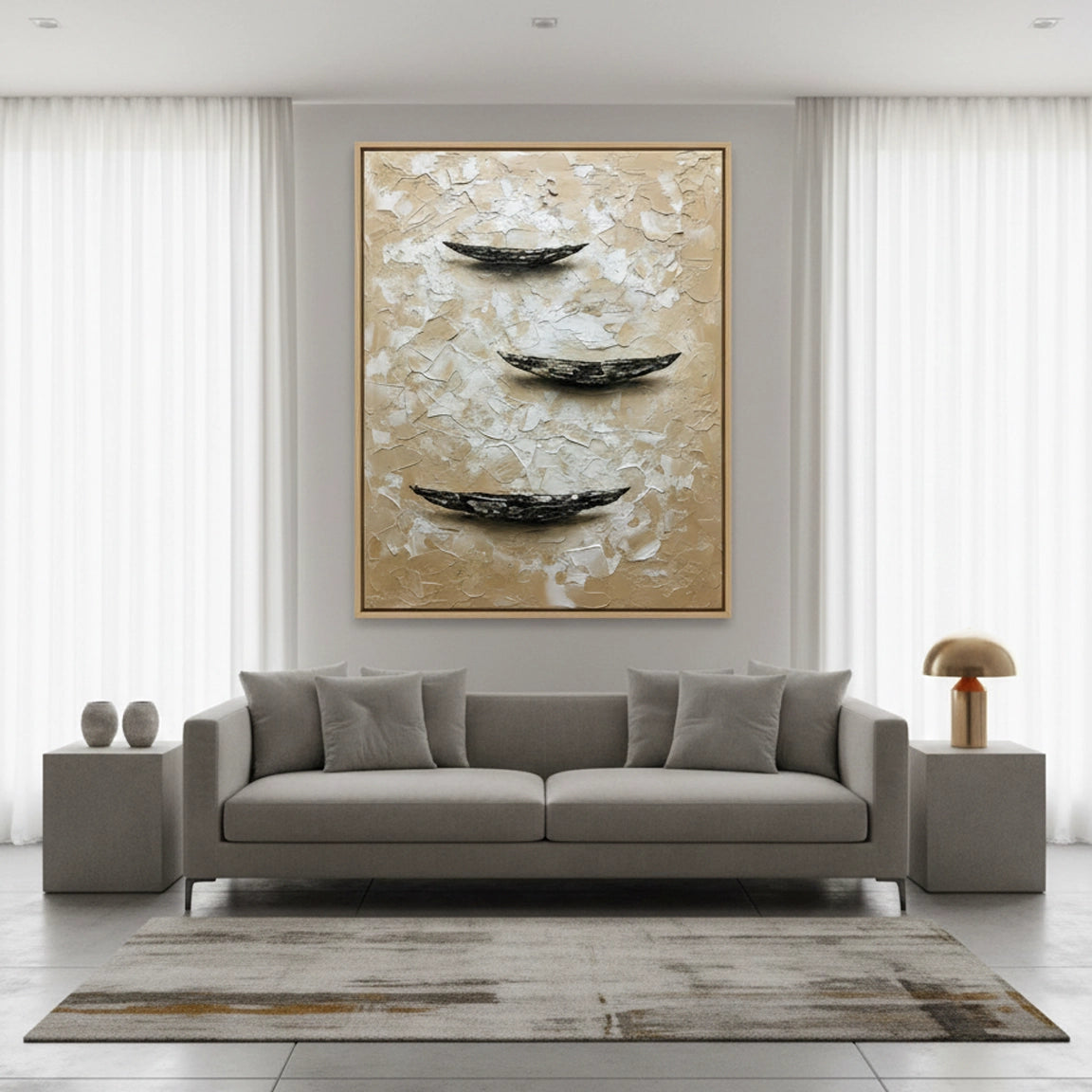 2Contemporary Wabi-Sabi Nautical Painting #CWNA550