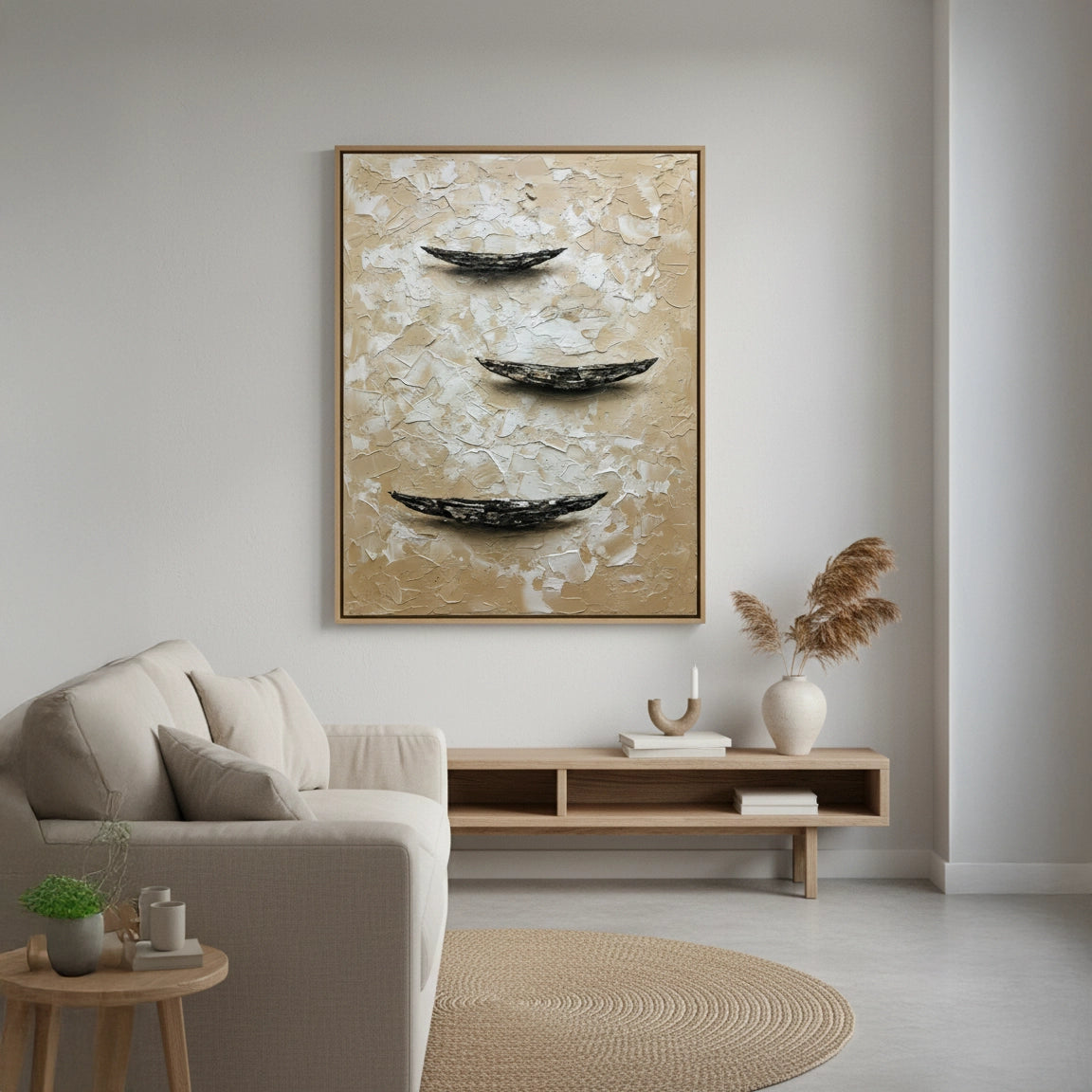 2Contemporary Wabi-Sabi Nautical Painting #CWNA550