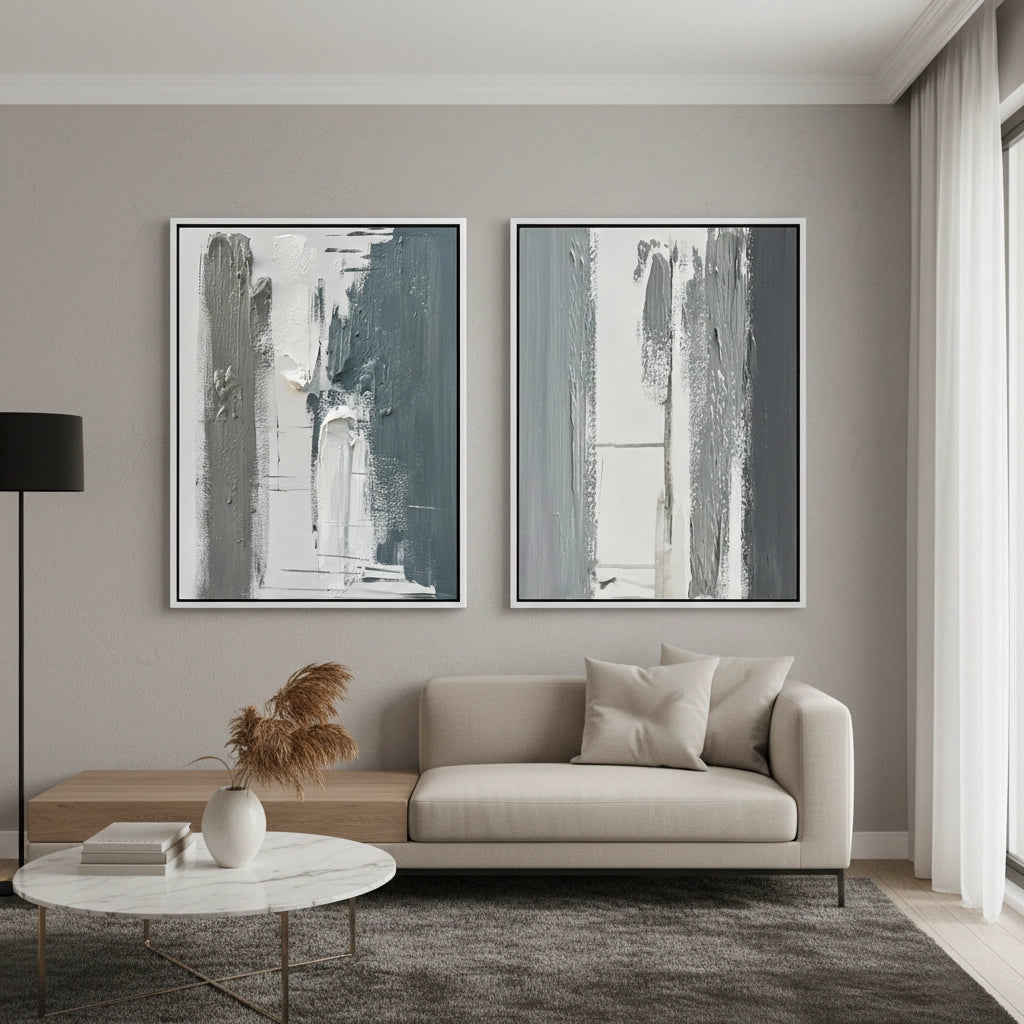 2Contemporary Weathered Zenith Diptych Set of 2 #CWZD550