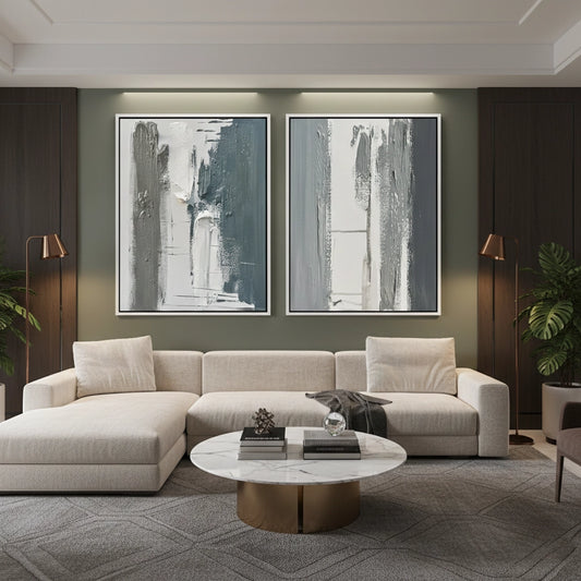 Contemporary Weathered Zenith Diptych Set of 2 #CWZD550