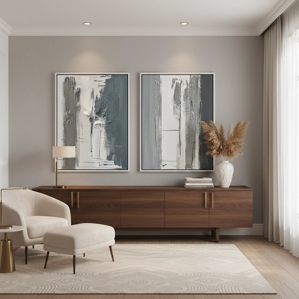 2Contemporary Weathered Zenith Diptych Set of 2 #CWZD550