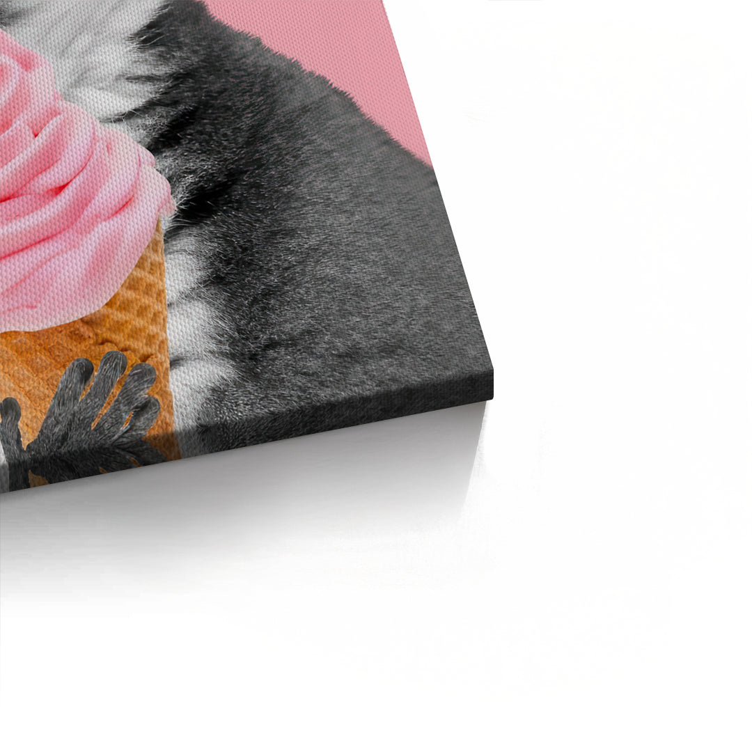 2Cool Lemur with Ice Cream - Canvas