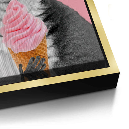 Cool Lemur with Ice Cream - Canvas