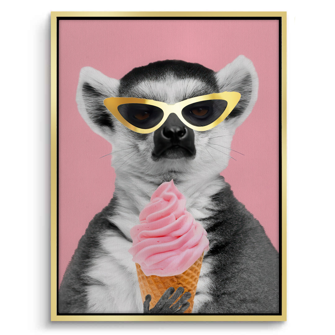 2Cool Lemur with Ice Cream - Canvas