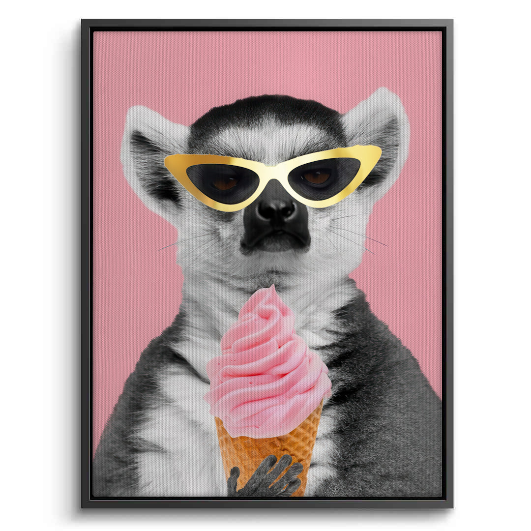 2Cool Lemur with Ice Cream - Canvas