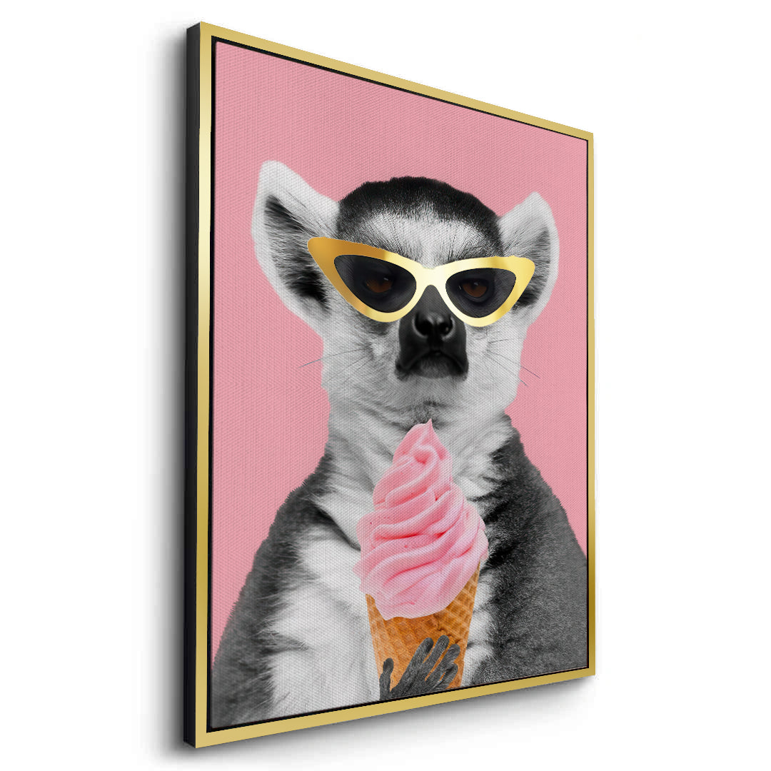 2Cool Lemur with Ice Cream - Canvas