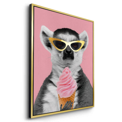 Cool Lemur with Ice Cream - Canvas