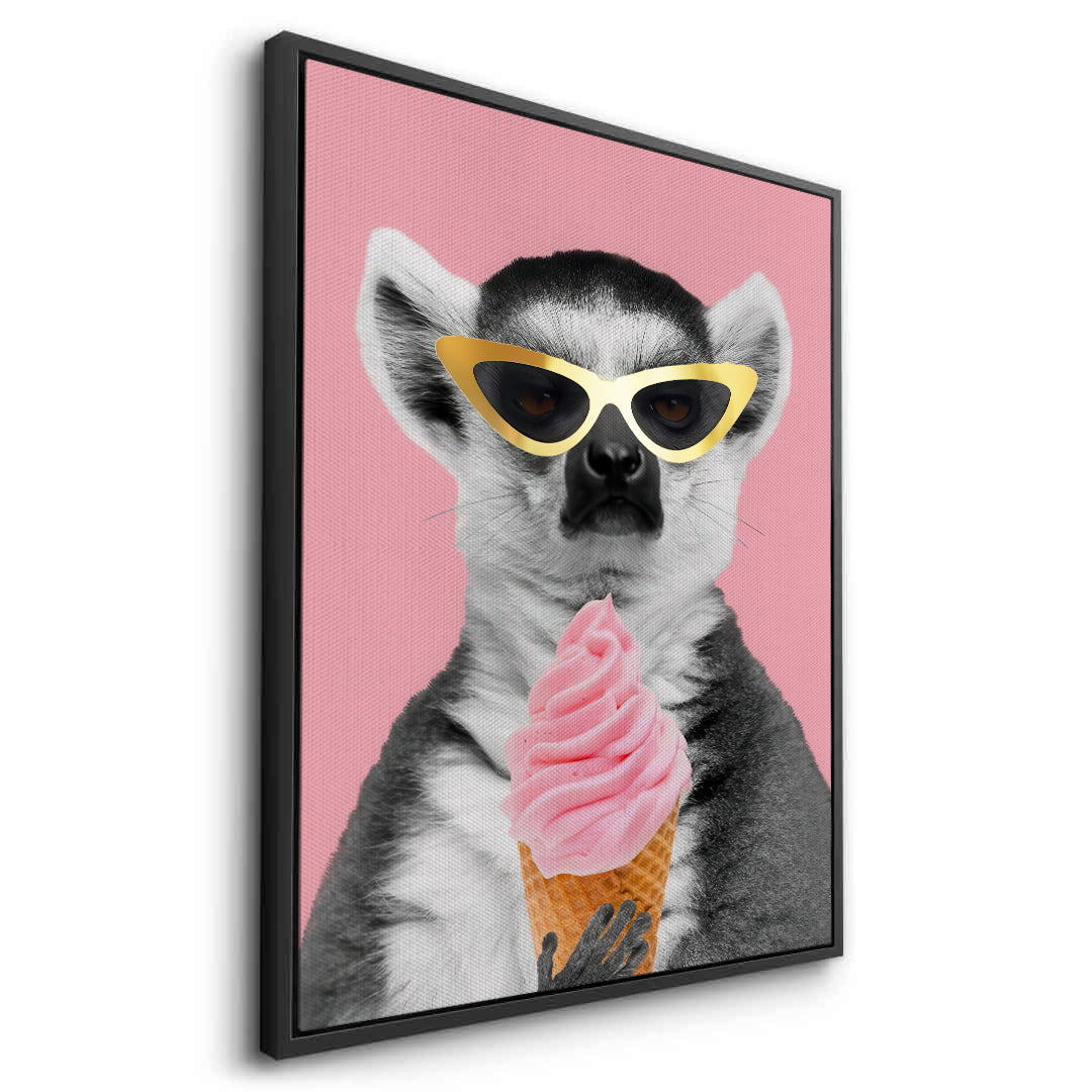 2Cool Lemur with Ice Cream - Canvas