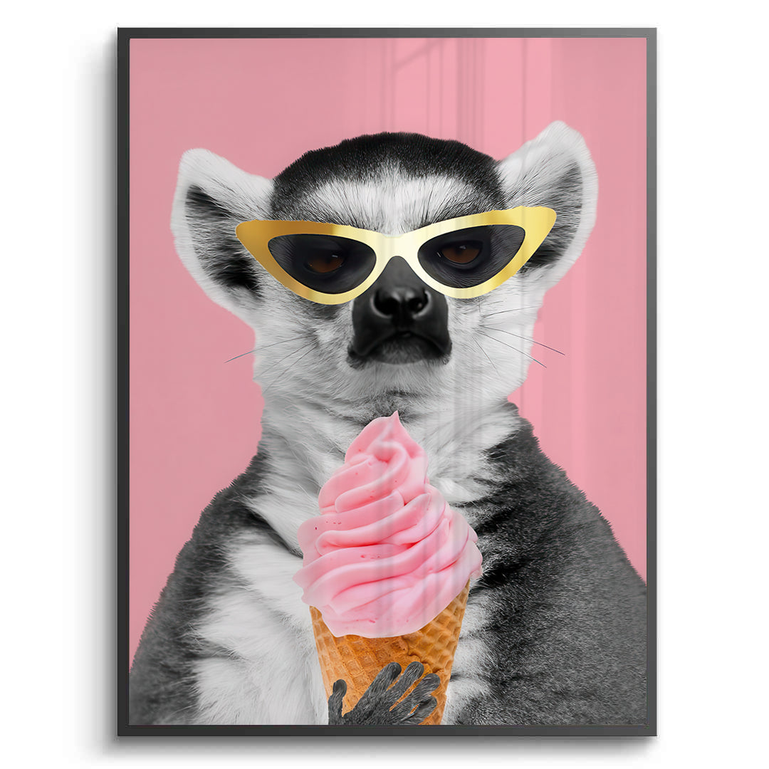 2Cool Lemur with Ice Cream - Fine Art
