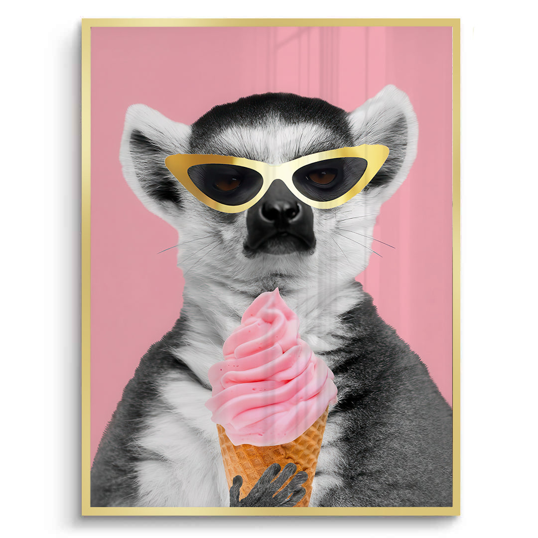 2Cool Lemur with Ice Cream - Fine Art