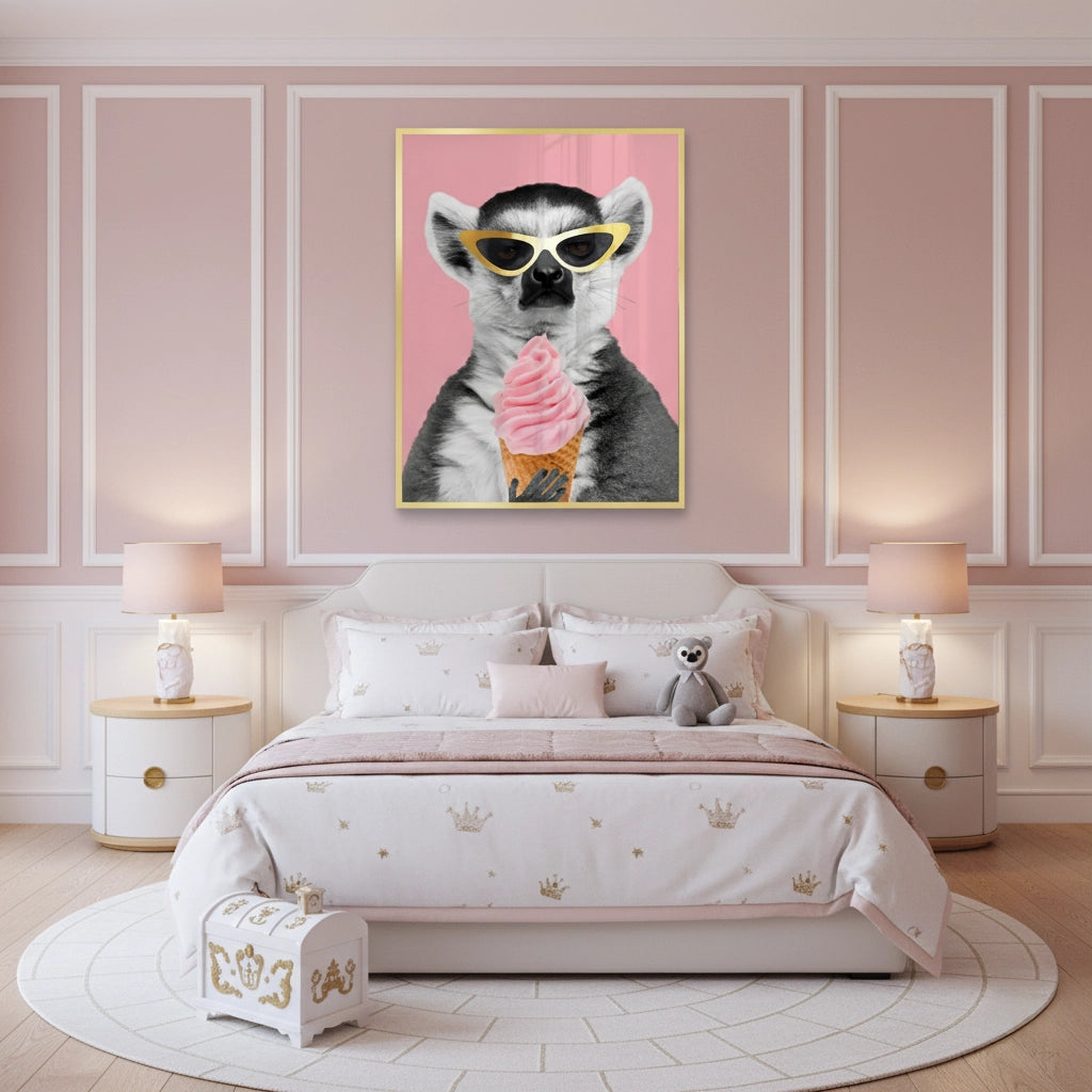 2Cool Lemur with Ice Cream - Fine Art
