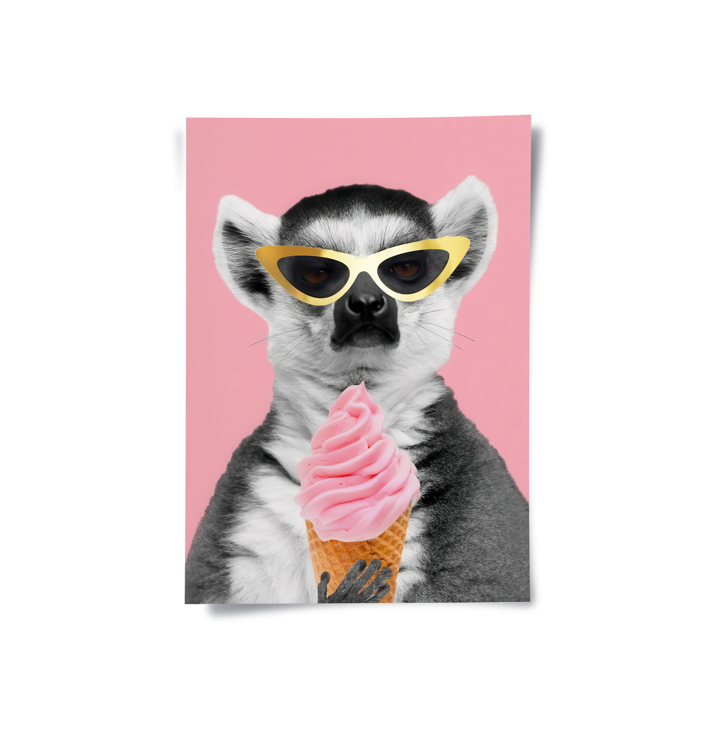 2Cool Lemur with Ice Cream - Poster